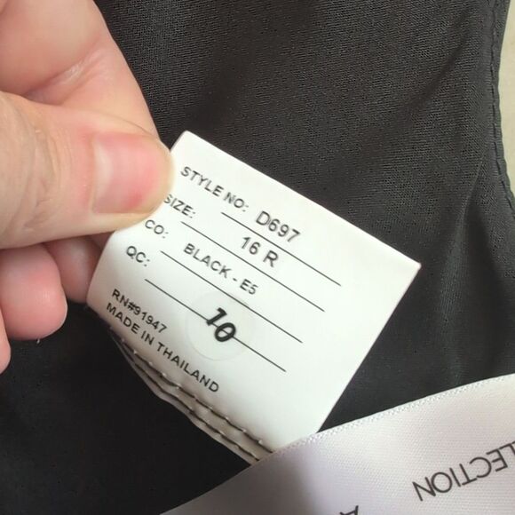 NWT Alfred Sung Bateau Neck Satin High Low Cocktail Dress in Black Size 16 - Picture 7 of 14